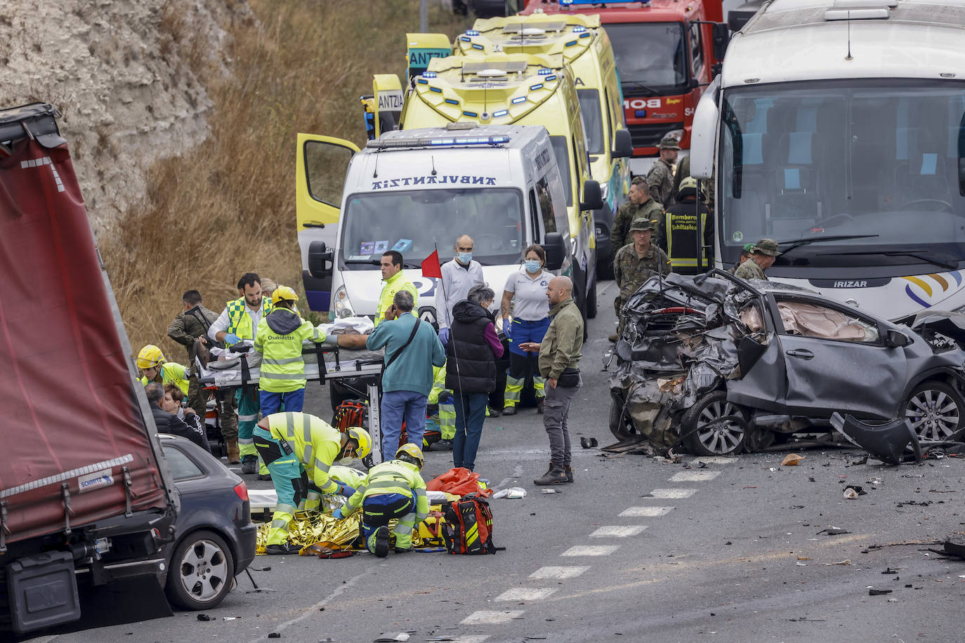 Fotos Accidente múltiple en la A1 a la altura de Júndiz El Correo