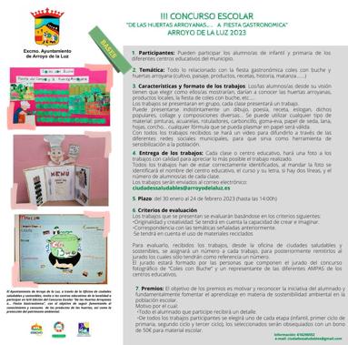 El Ayuntamiento organiza el III Concurso Escolar 'De las Huertas Arroyanas a Fiesta Gastronómica'