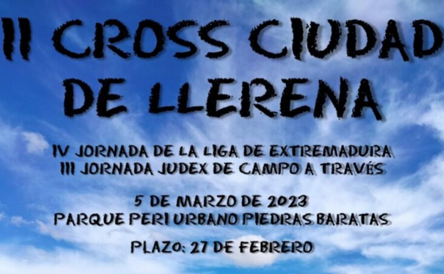 El II Cross 'Ciudad de Llerena' se celebrará el 5 de marzo