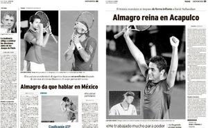 2/03/2008 Nicolás Almagro lo hizo muy bien el pasado 2 de marzo de 2008, día en el que ganó el Open de Acapulco tras derrotar en la final al argentino David Nalbandian, 8 del mundo, 6-1 y 7-6 (1)./