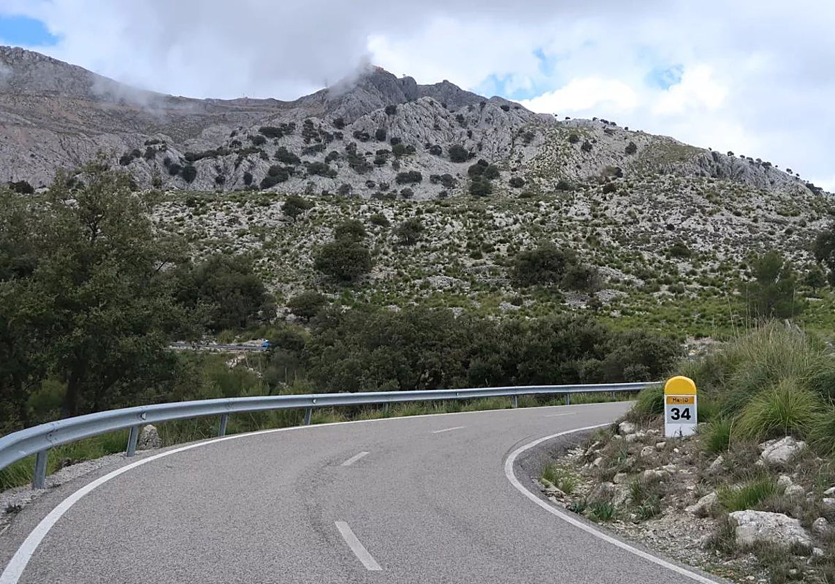 Tramo de la carretera Ma-10 en Mallorca