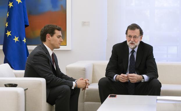 Rivera y Rajoy, durante su encuentro en la Moncloa, a principios de semana. 