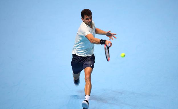 Dimitrov, en el encuentro ante Thiem.