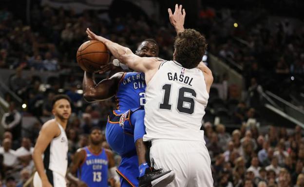 Pau Gasol, en el partido contra los Thunder.