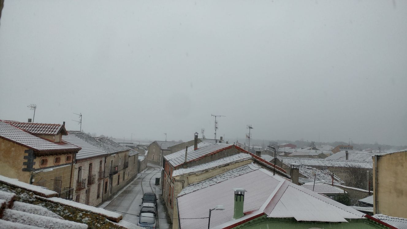 Nieve en La Parrilla, Valladolid.