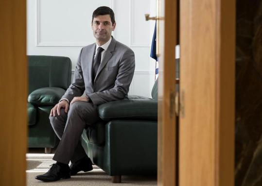 David Carrasco, en las oficinas centrales del BBVA en Valladolid, durante la entrevista.