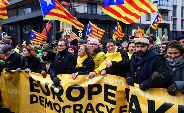 Manifestantes en Bruselas.