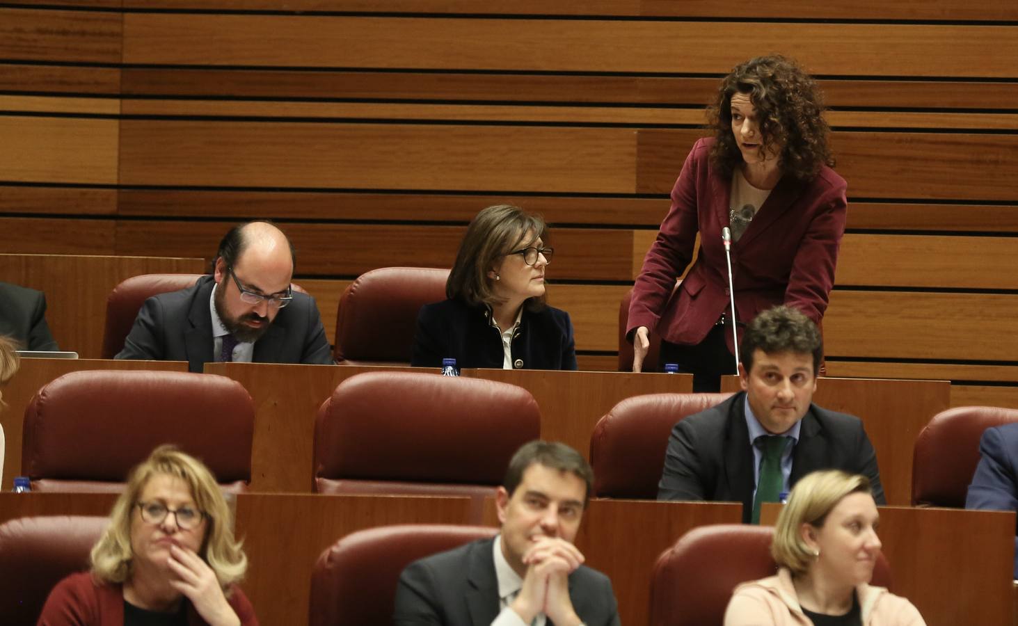 La consejera de Economía y Hacienda, Pilar del Olmo, abrió hoy la primera sesión del pleno que aprobará, previsiblemente, la Ley de Medidas y el proyecto presupuestario que contempla 10.859,2 millones de euros