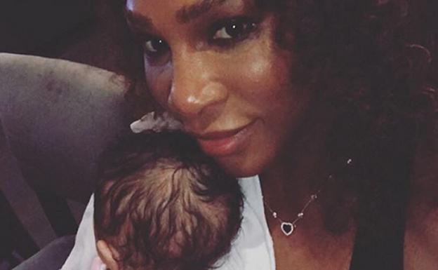 Serena Williams con su hija Alexis. 