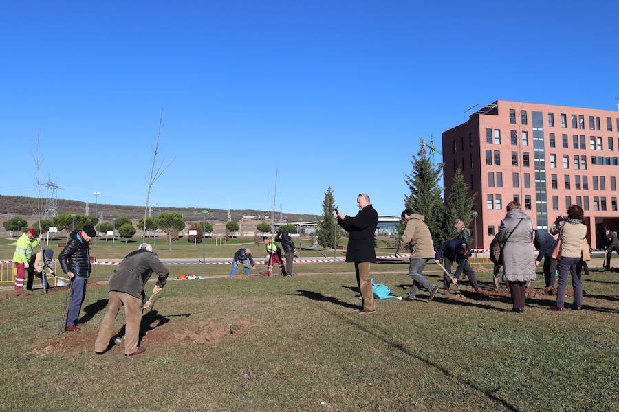 La Asociación Párkinson Burgos ha realizado su tradicional plantación de árboles en el Parque Juan Pablo II