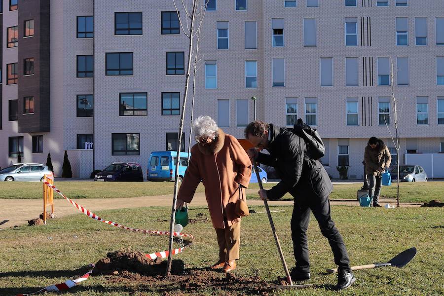 La Asociación Párkinson Burgos ha realizado su tradicional plantación de árboles en el Parque Juan Pablo II