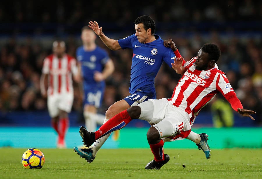 Pedro, en el encuentro ante el Stoke.