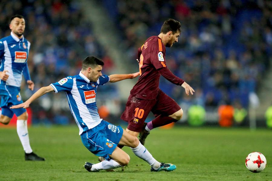 Un tanto de Melendo le dio la victoria al conjunto perico en la ida de cuartos de Copa y dejó en 29 la racha de partidos invicto del Barcelona. 