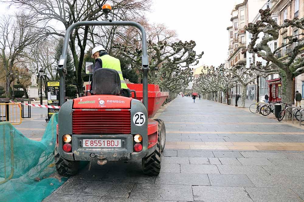 Los operarios han comenzado a trabajar frente a la Diputación