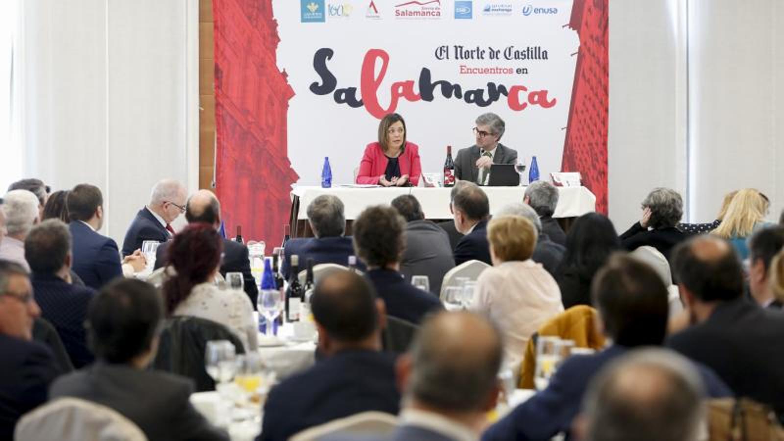 Milagros Marcos ha intervenido en los Encuentros en Salamanca, organizados por El Norte de Castilla, con la ponencia 'La cadena de valor: el equilibrio necesario para la economía de Castilla y León',