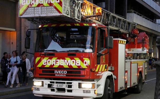 Una camión de bomberos, en Palencia. 