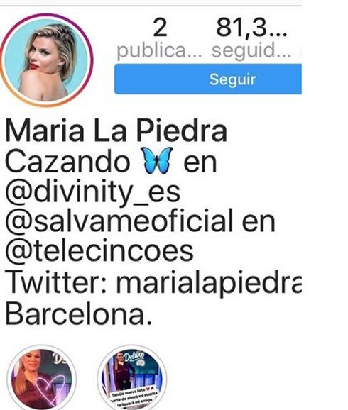 Cuenta hackeada de María Lapiedra. 