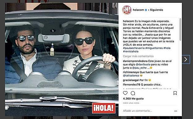 Miguel Torres y Paula Echevaría juntos en su coche.