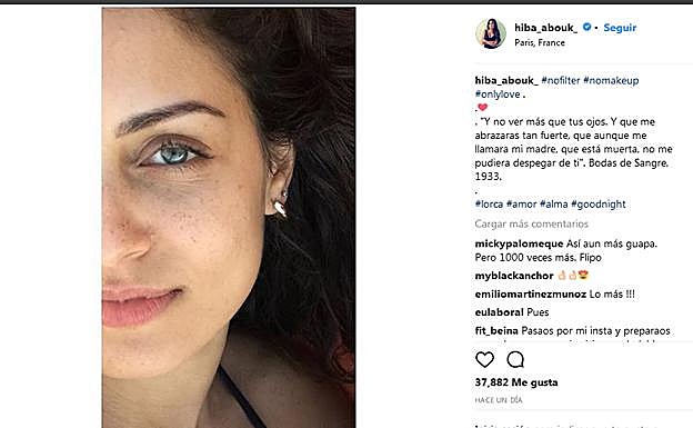 Publicación de Hiba Abouk. 