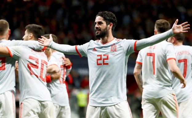 Isco celebra uno de sus tantos. 