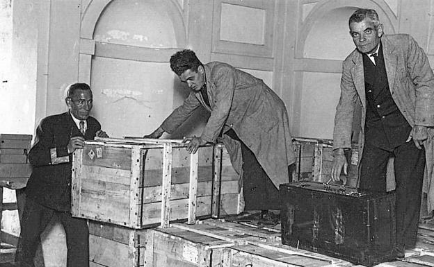 Llegada de los documentos a Simancas el 6 de noviembre de 1942.