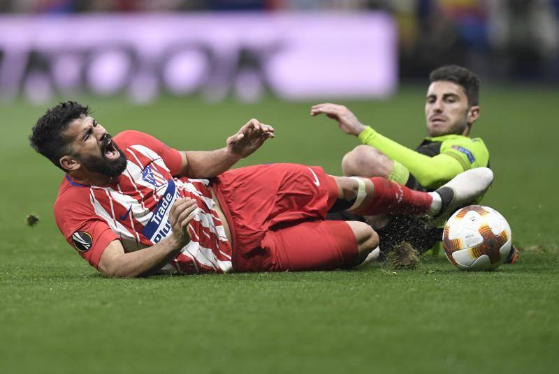 Las mejores imágenes del partido de ida de cuartos de final de la Liga de Campeones que enfrentó al Atlético y al Sporting de Lisboa, en el Wanda Metropolitano