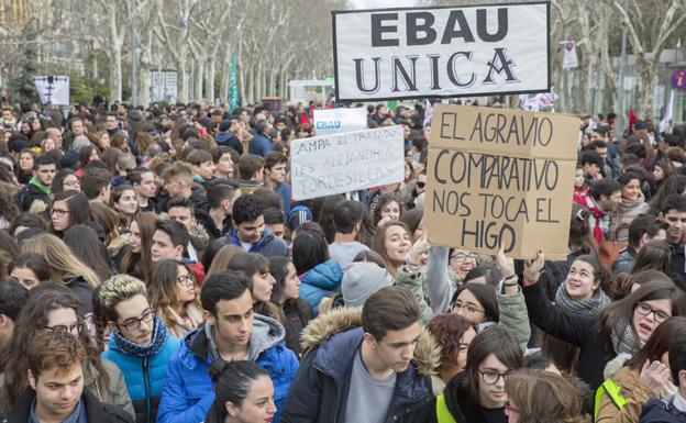 Los estudiantes se han movilizado en contra de la nueva prueba de acceso a la universidad