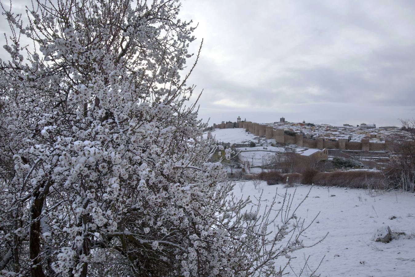 Nieve en Ávila.