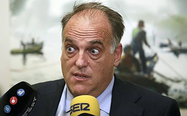 El presidente de LaLiga, Javier Tebas. 
