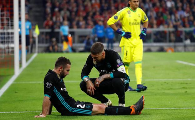 Dani Carvajal se lesionó ante el Bayern. 