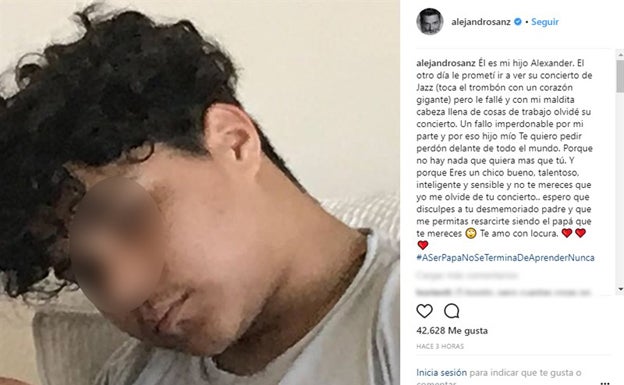 Mensaje publicado por el cantante. 