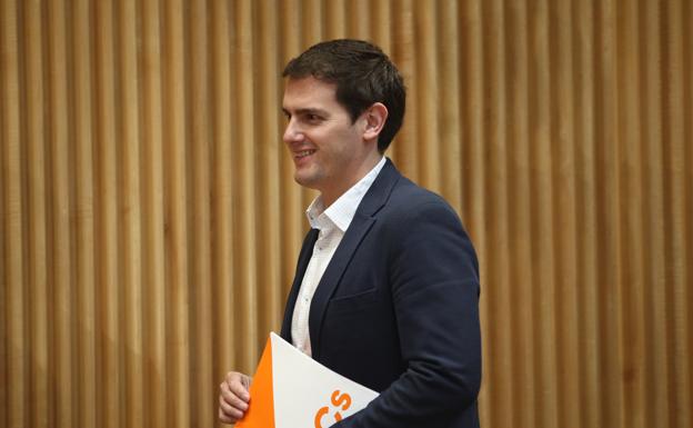 Albert Rivera, esta mañana en el Congreso. 