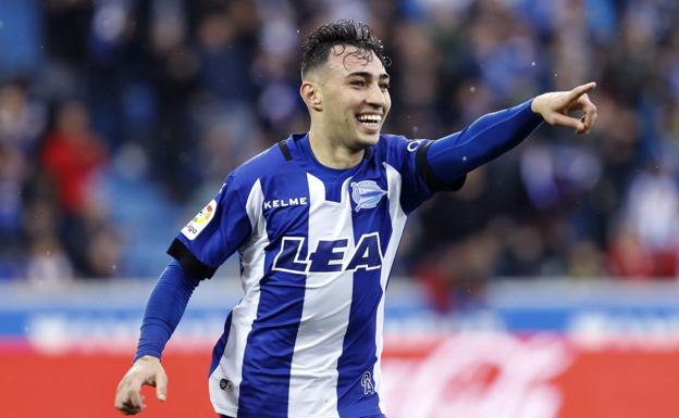 Munir El Haddadi, en un partido con el Alavés.