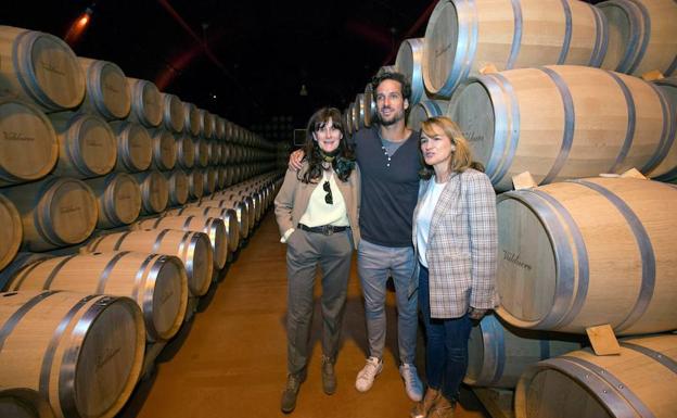 Feliciano López en la visita a las bodegas