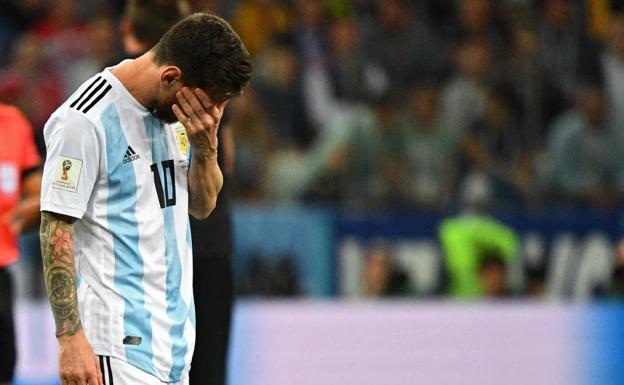 Messi, durante el partido contra Croacia