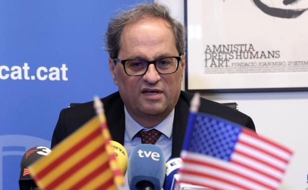 Torra abandona un acto en Washington molesto por el discurso del embajador español