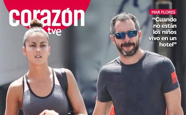 Lara Álvarez y Edu Blanco a la salida del gimnasio. 