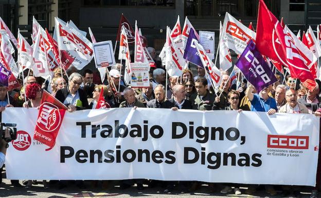 Manifestación por las pensiones en Valladolid.