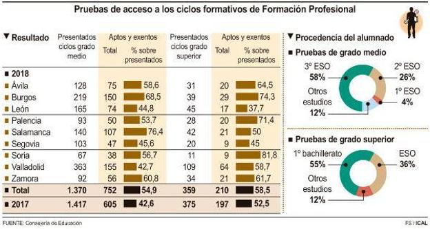 Pruebas de acceso a los ciclos formativos de Formación Profesional. 