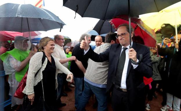 El presidente de la Generalitat, Quim Torra, tras visitar a Forn.