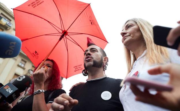 El recién creado sindicato de trabajadoras sexuales OTRAS comparece en rueda de prensa.