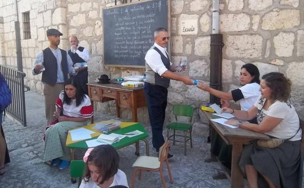 La recreación de la escuela del ayer fue uno de los atractivos de la cita. 