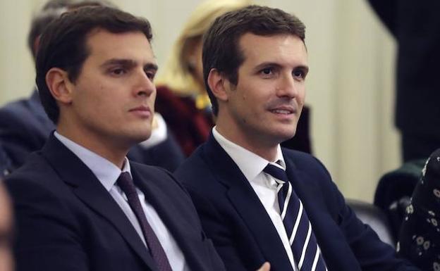 Albert Rivera y Pablo Casado, en una imagen de archivo.