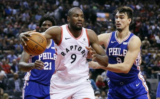 Serge Ibaka, durante el aprtido ante los Sixers. 