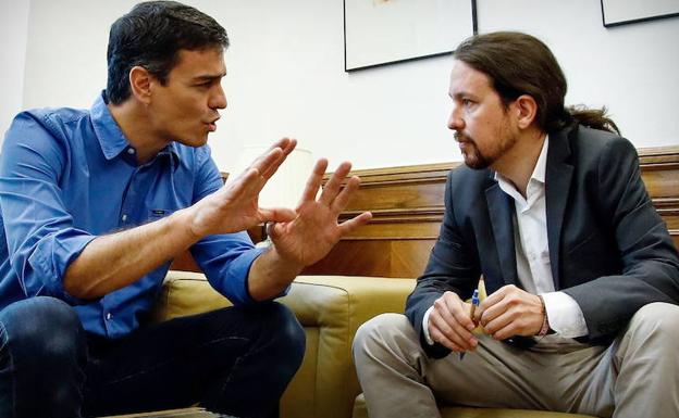 Pedro Sánchez y Pablo Iglesias. 