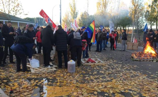 Huelga de funcionarios en la cárcel de Topas, en Salamanca. 