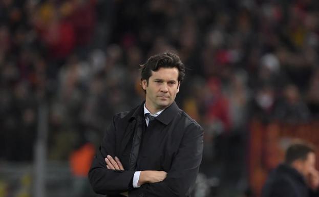 Solari, durante el partido.