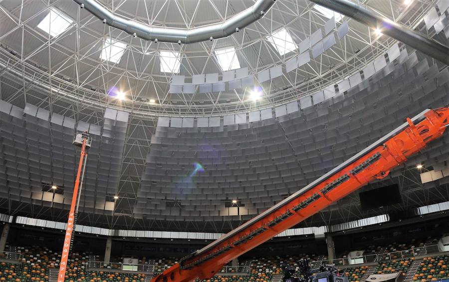 Las obras de mejora de la acústica del Coliseum finalizarán este fin de semana. Se han instalado más de 2.200 paneles por un importe de 105.000 euros