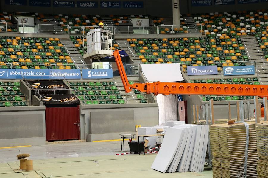 Las obras de mejora de la acústica del Coliseum finalizarán este fin de semana. Se han instalado más de 2.200 paneles por un importe de 105.000 euros