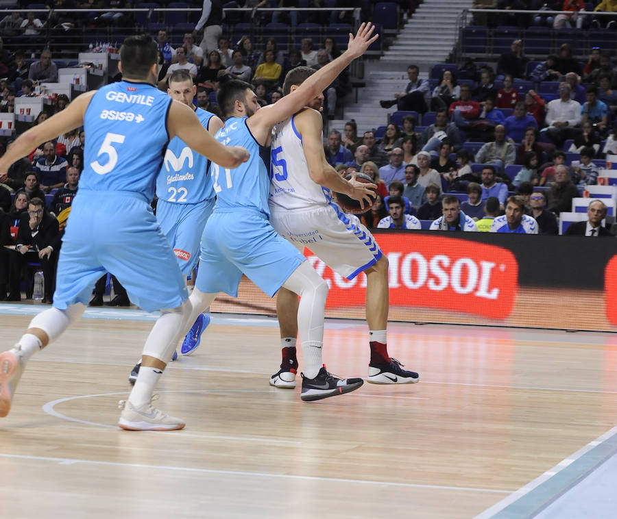 Un resumen en imágenes del partido que ha enfrentado hoy al Movistar Estudiantes y el San Pablo Burgos en el Wizink Center de Madrid.